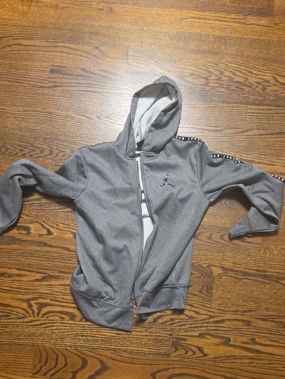 Jordan Gray Full-Zip Hoodie with Hood